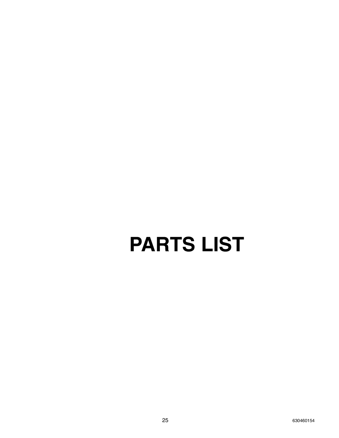 Cornelius UCR 700 Series service manual Parts List 