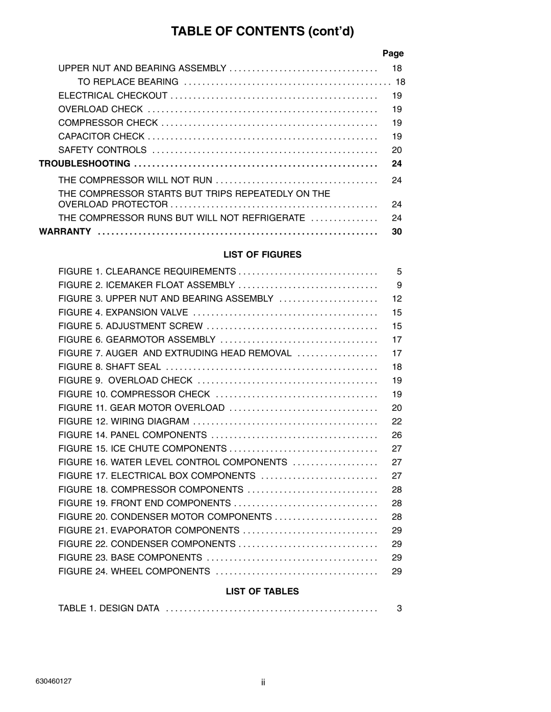 Cornelius UCR 700 Series service manual Table of Contents cont’d 