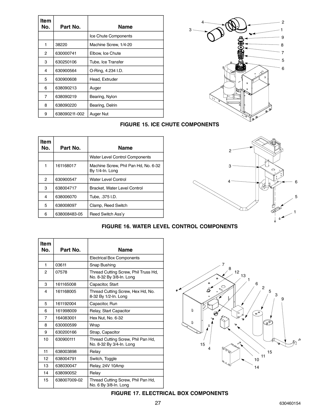 Cornelius UCR 700 Series service manual ICE Chute Components 