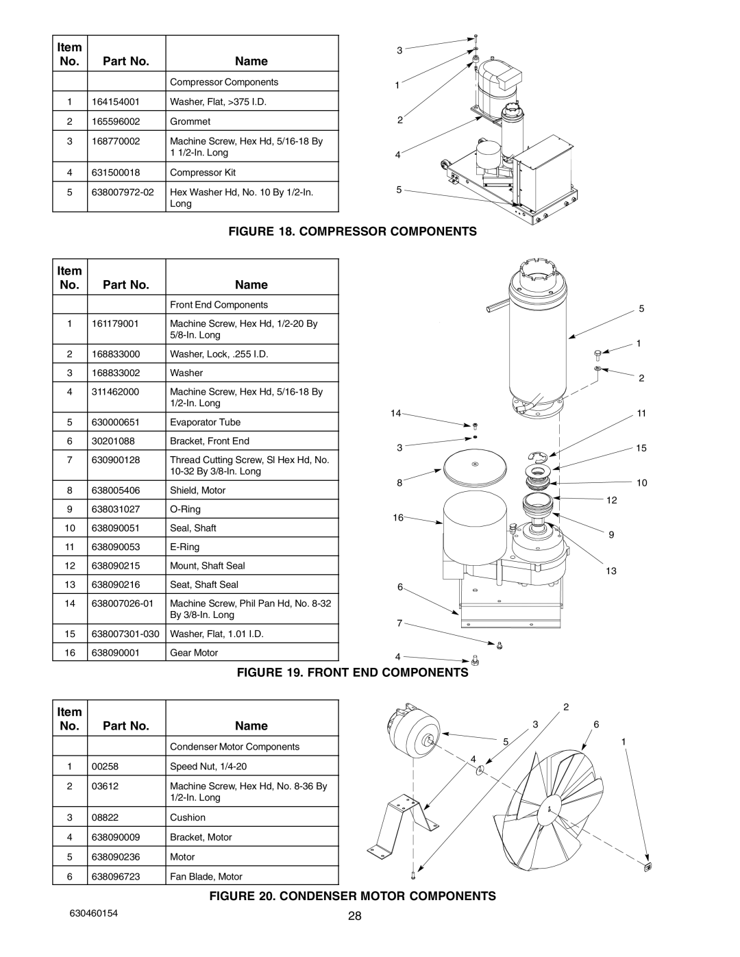 Cornelius UCR 700 Series service manual Compressor Components 