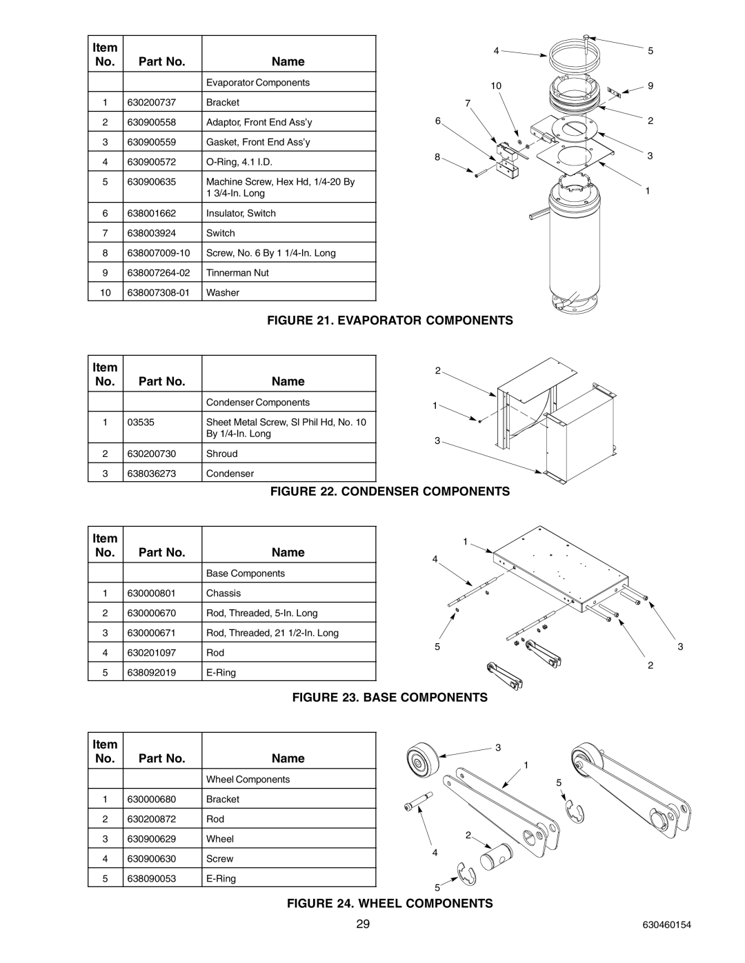 Cornelius UCR 700 Series service manual Evaporator Components 