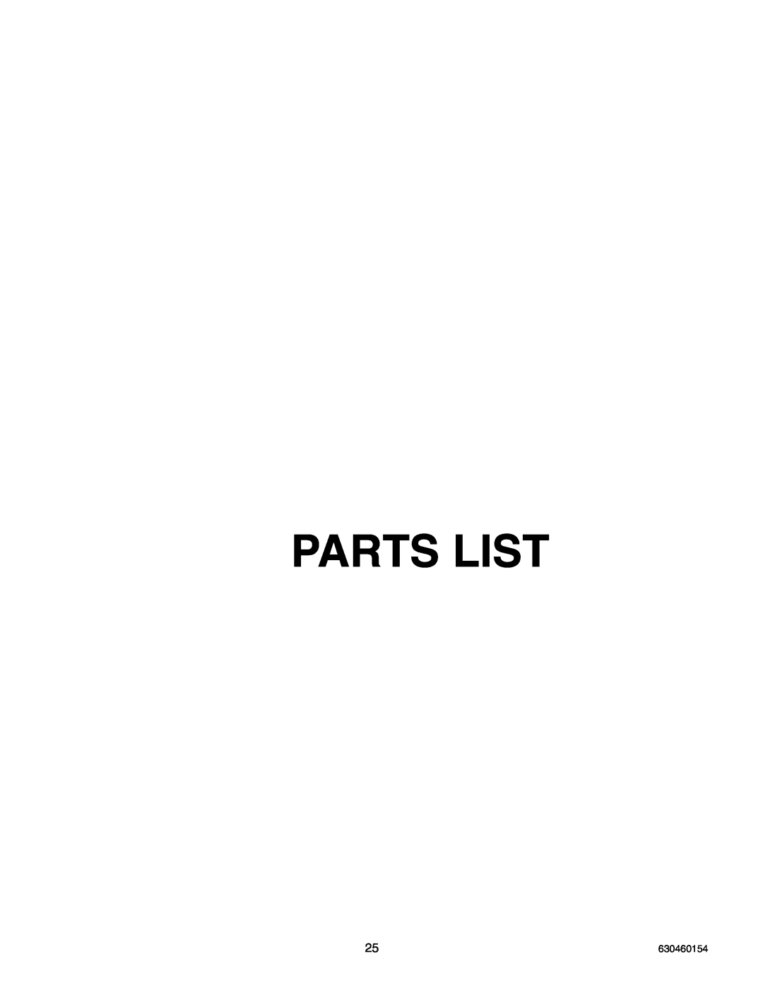 Cornelius UCR 700 Series service manual Parts List 