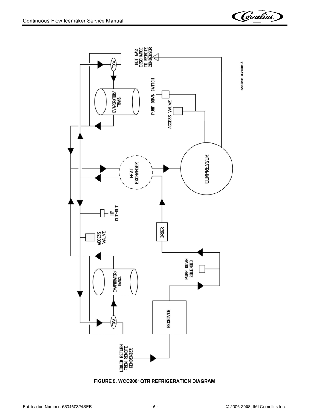 Cornelius WCC1401-A service manual WCC2001QTR Refrigeration Diagram 