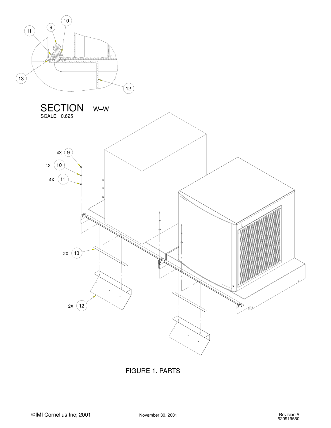 Cornelius WCC700 manual Section W-W, Parts 