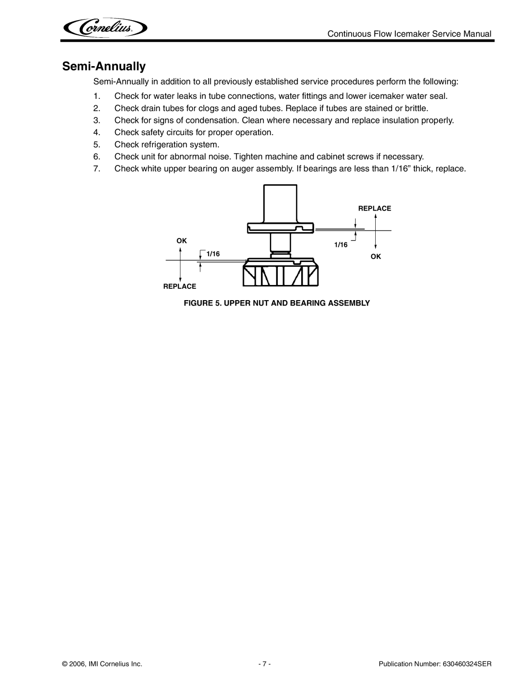 Cornelius WCF1411-A service manual Semi-Annually 