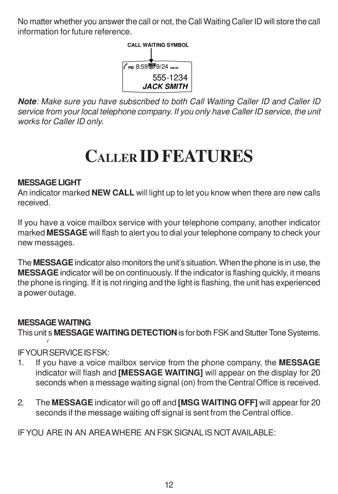 Cortelco 2194**VOE27S instruction manual Message Light, Messagewaiting 