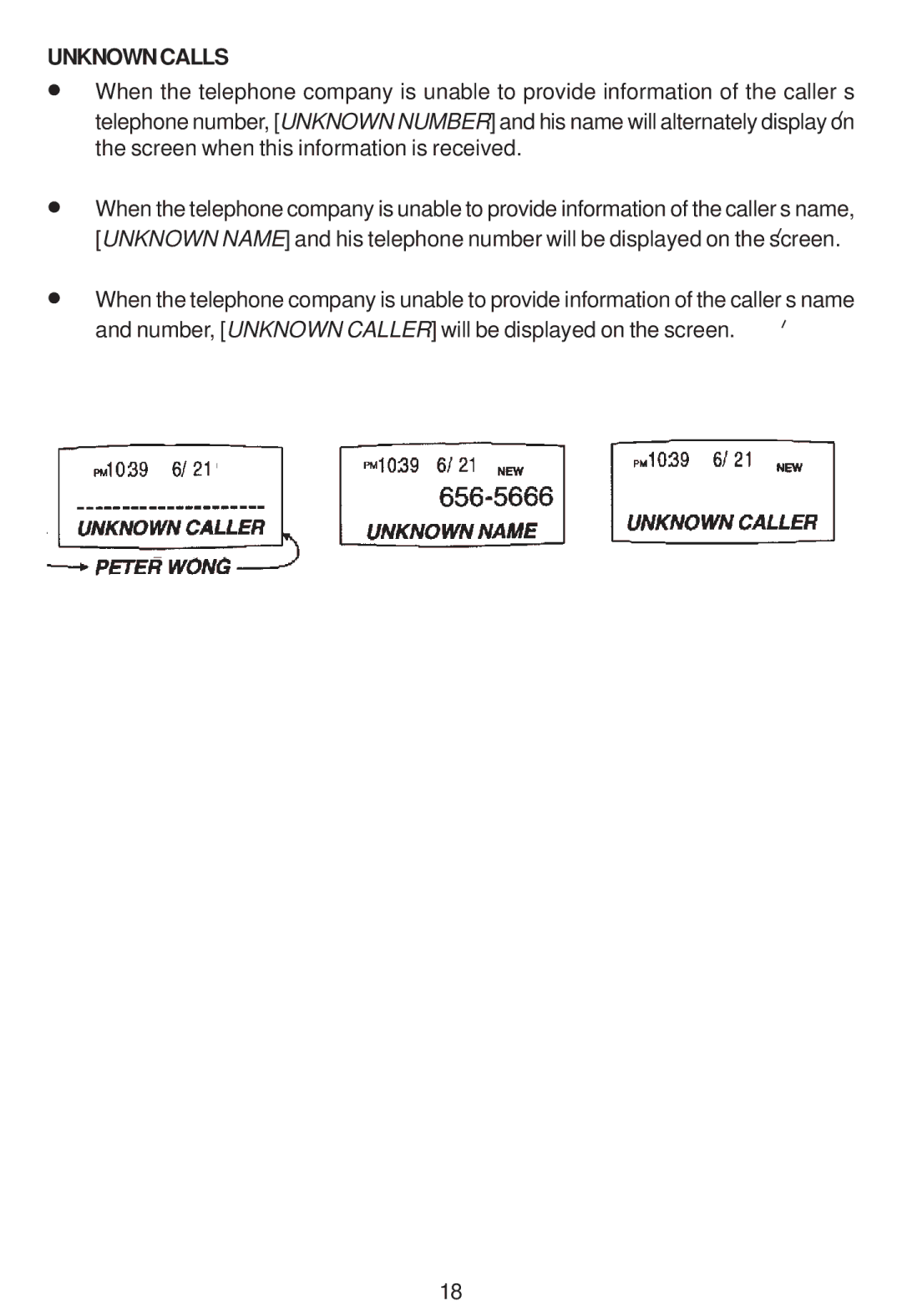 Cortelco 2194**VOE27S instruction manual Unknowncalls 