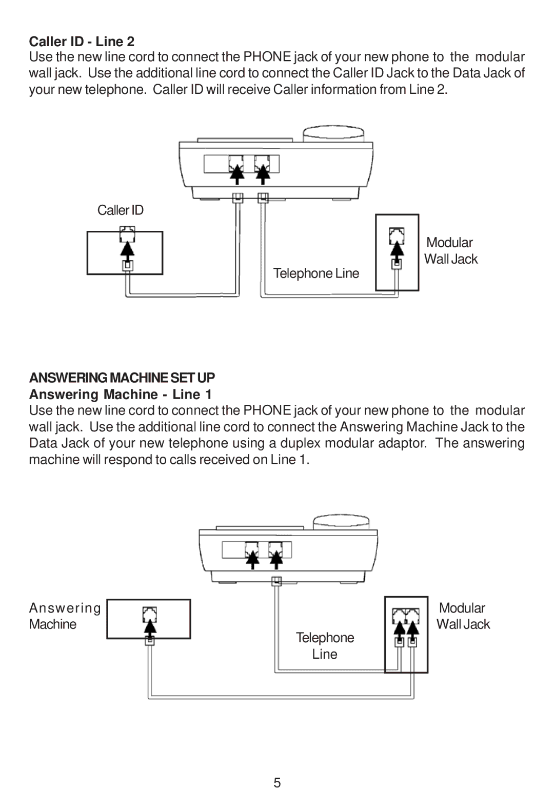 Cortelco 2205 instruction manual Answeringmachinesetup, Answering Machine Line 