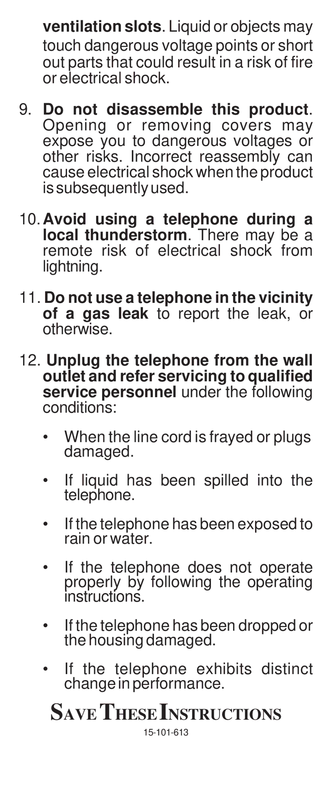 Cortelco 2500, 2554 instruction manual Save Theseinstructions 