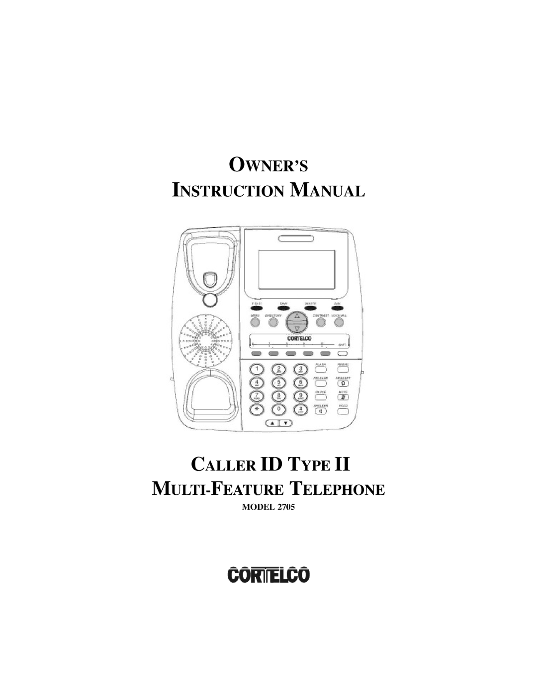 Cortelco 2705 instruction manual Owner’S 