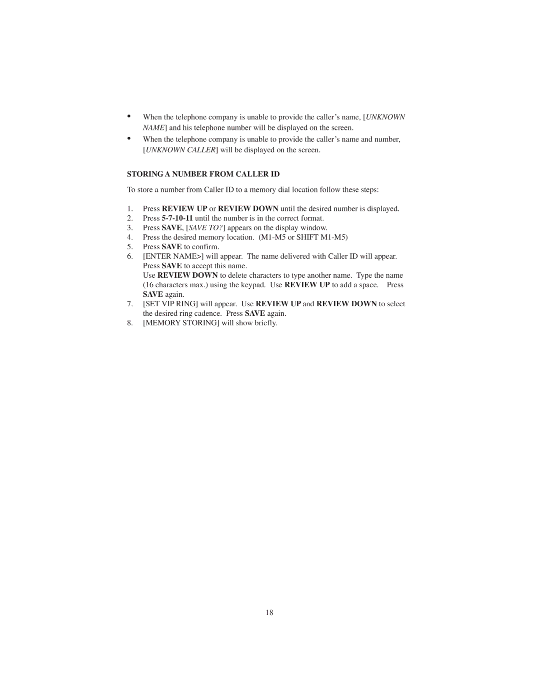 Cortelco 2730 instruction manual Storing a Number from Caller ID 