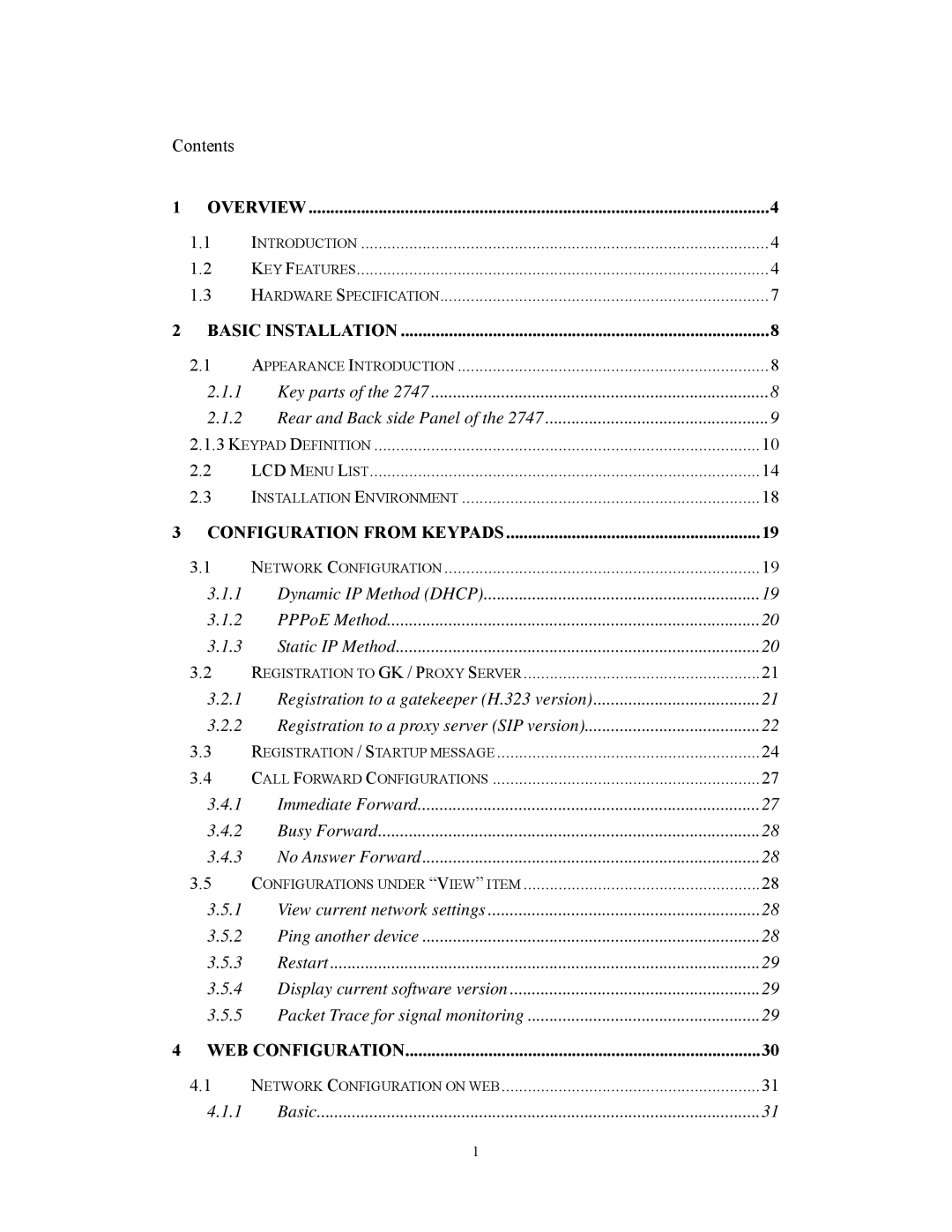 Cortelco 2747 user manual Configuration from Keypads 