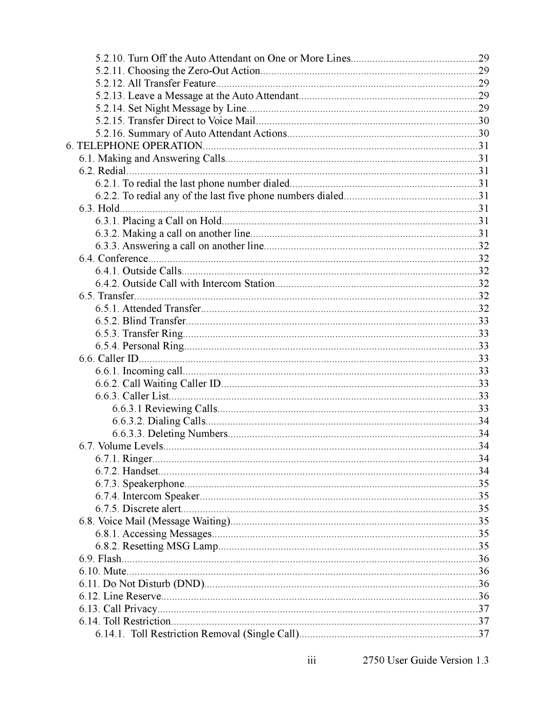 Cortelco 2750 instruction manual Iii User Guide Version 