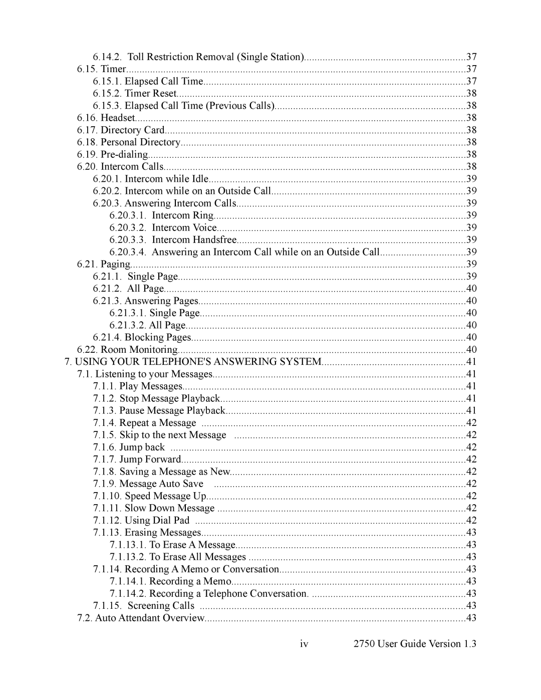 Cortelco 2750 instruction manual Using Your Telephones Answering System 