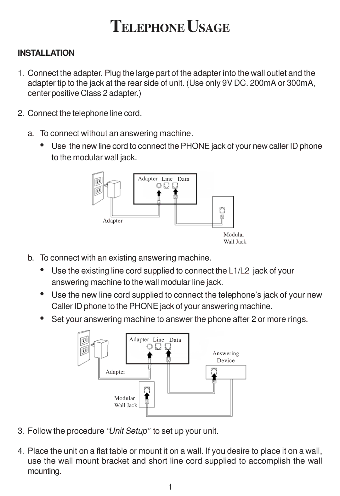 Cortelco 3220 instruction manual Telephone Usage, Installation 