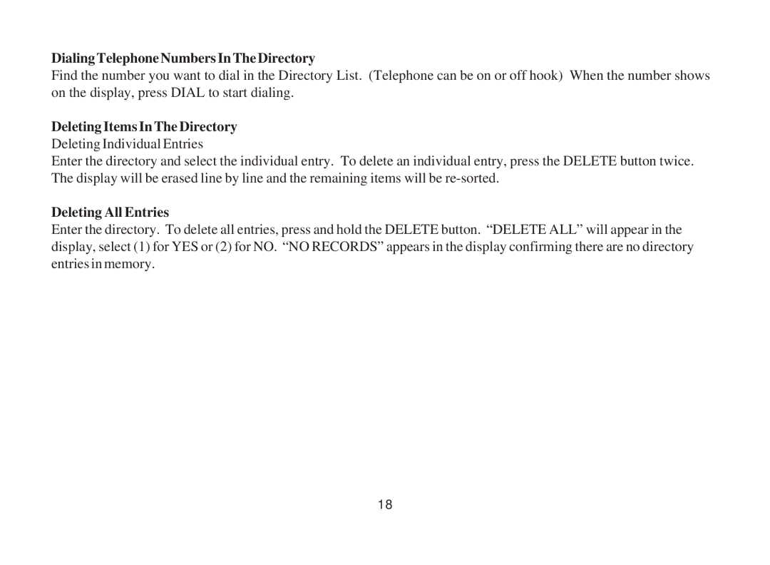 Cortelco 3719 instruction manual DialingTelephoneNumbersInTheDirectory 