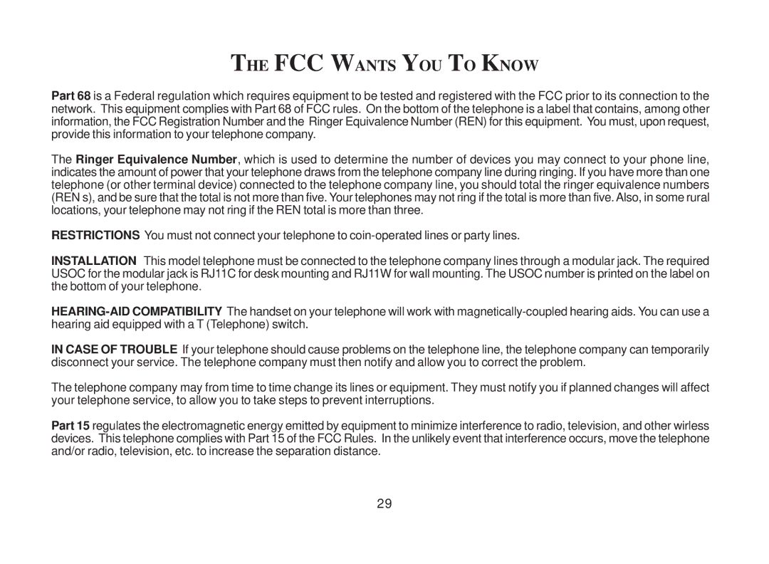 Cortelco 3719 instruction manual FCC Wants YOU to Know 