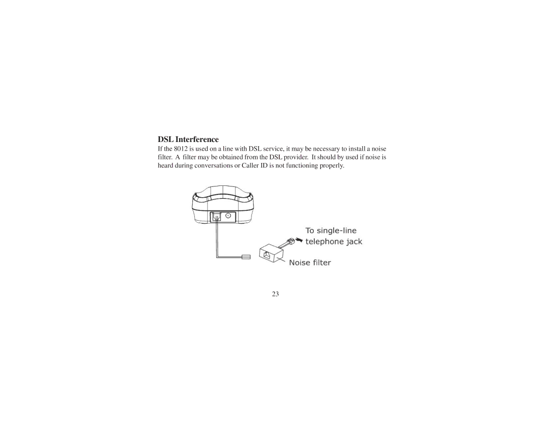 Cortelco 8012 instruction manual DSL Interference 