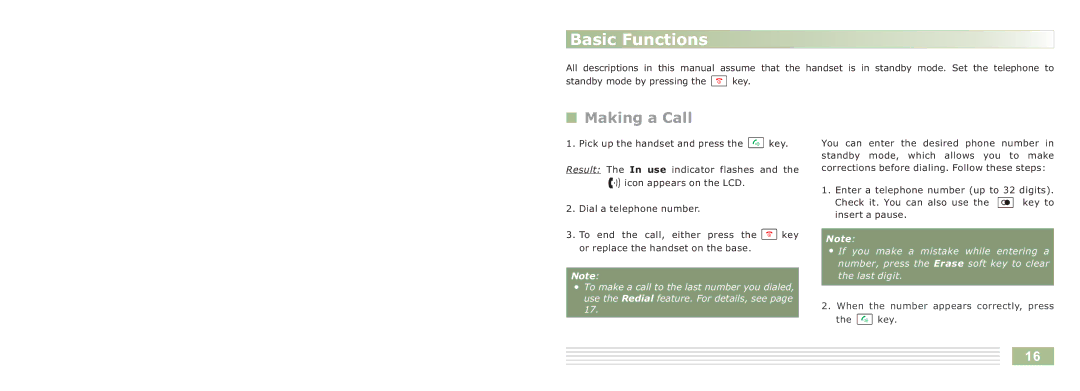 Cortelco 8015 instruction manual Basic Functions, Making a Call 