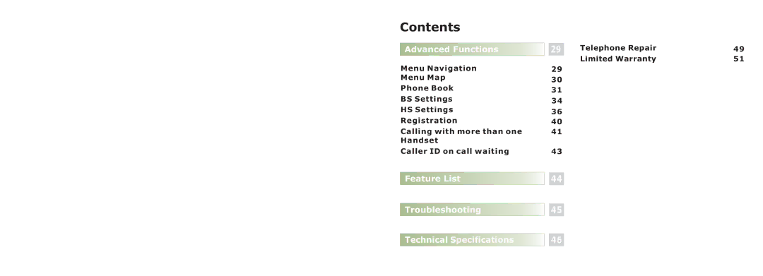 Cortelco 8015 instruction manual Feature List Troubleshooting Technical Specifications 