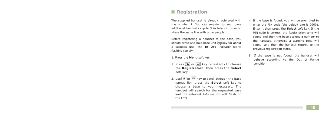 Cortelco 8015 instruction manual Registration 