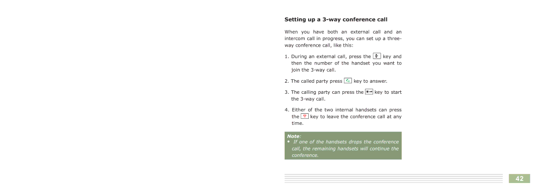 Cortelco 8015 instruction manual Setting up a 3-way conference call 