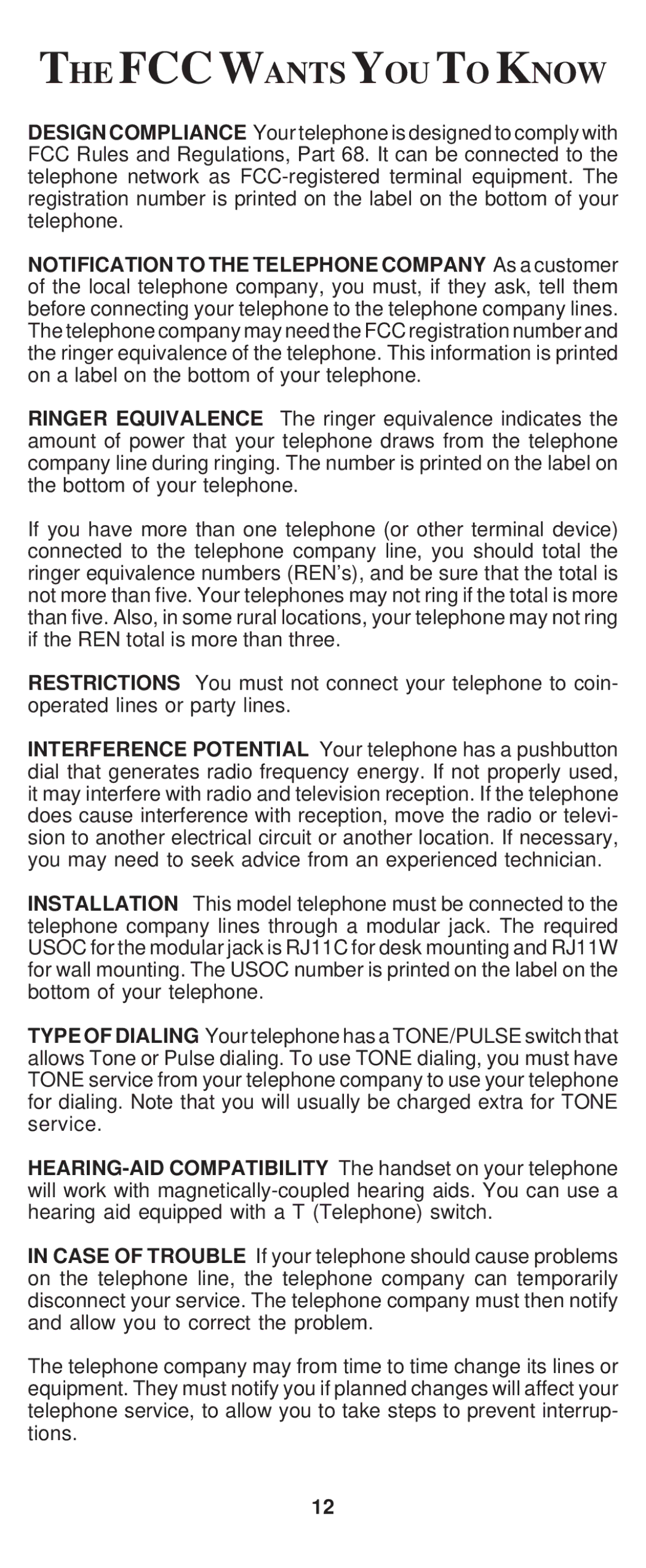 Cortelco 8150 instruction manual Fccwants YOU to Know 