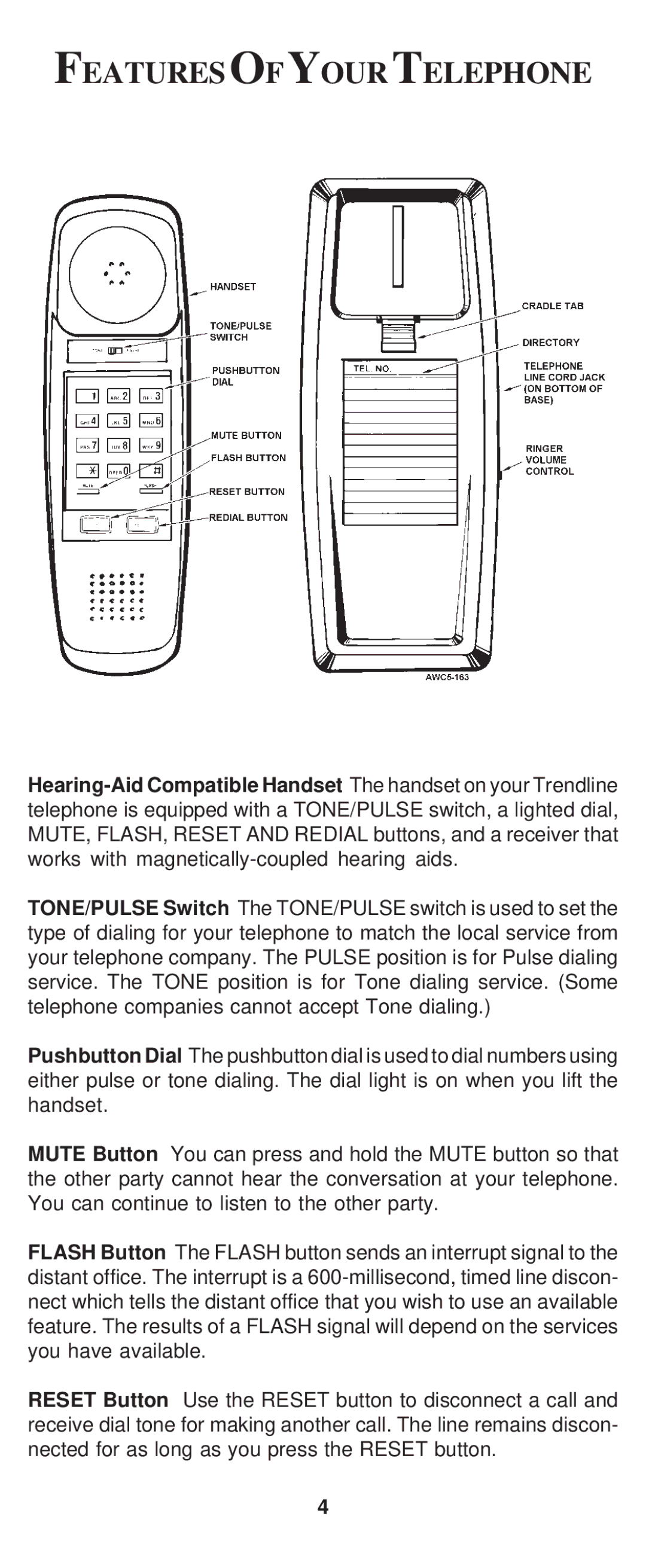 Cortelco 8150 instruction manual Featuresofyourtelephone 