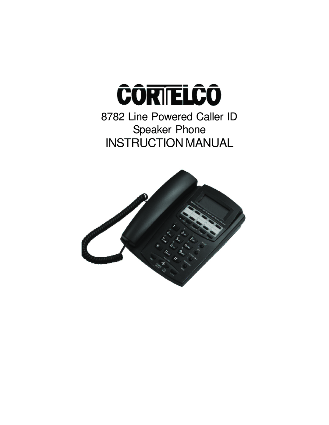 Cortelco 8782 instruction manual Line Powered Caller ID Speaker Phone 