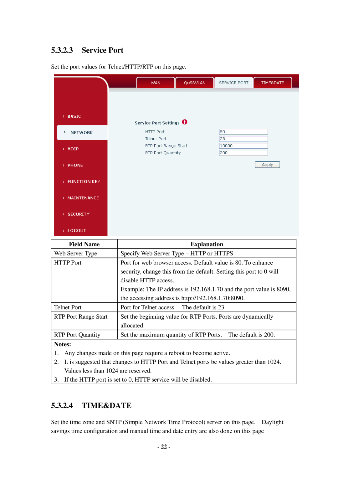 Cortelco C56 user manual Service Port, Time&Date 