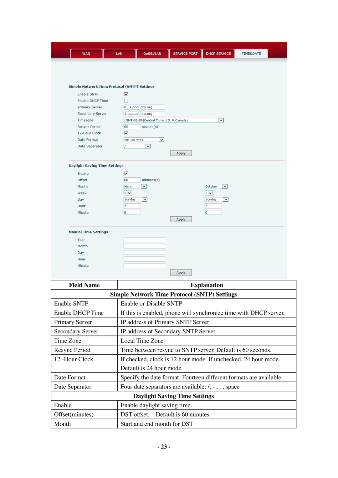 Cortelco C56 user manual Daylight Saving Time Settings 