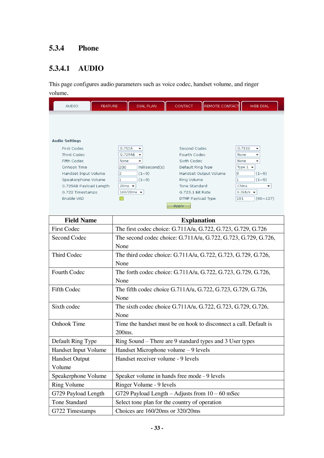 Cortelco C56 user manual Phone Audio 