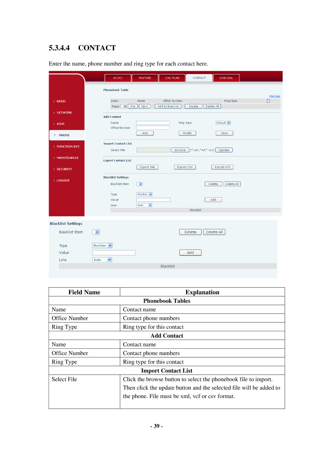 Cortelco C56 user manual Contact 