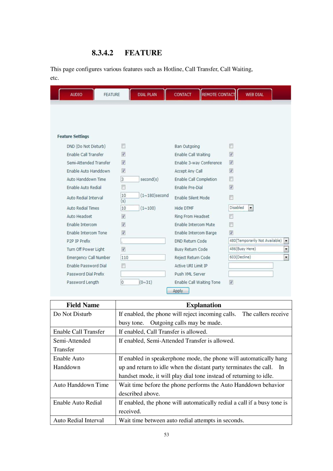 Cortelco C58P user manual Feature 