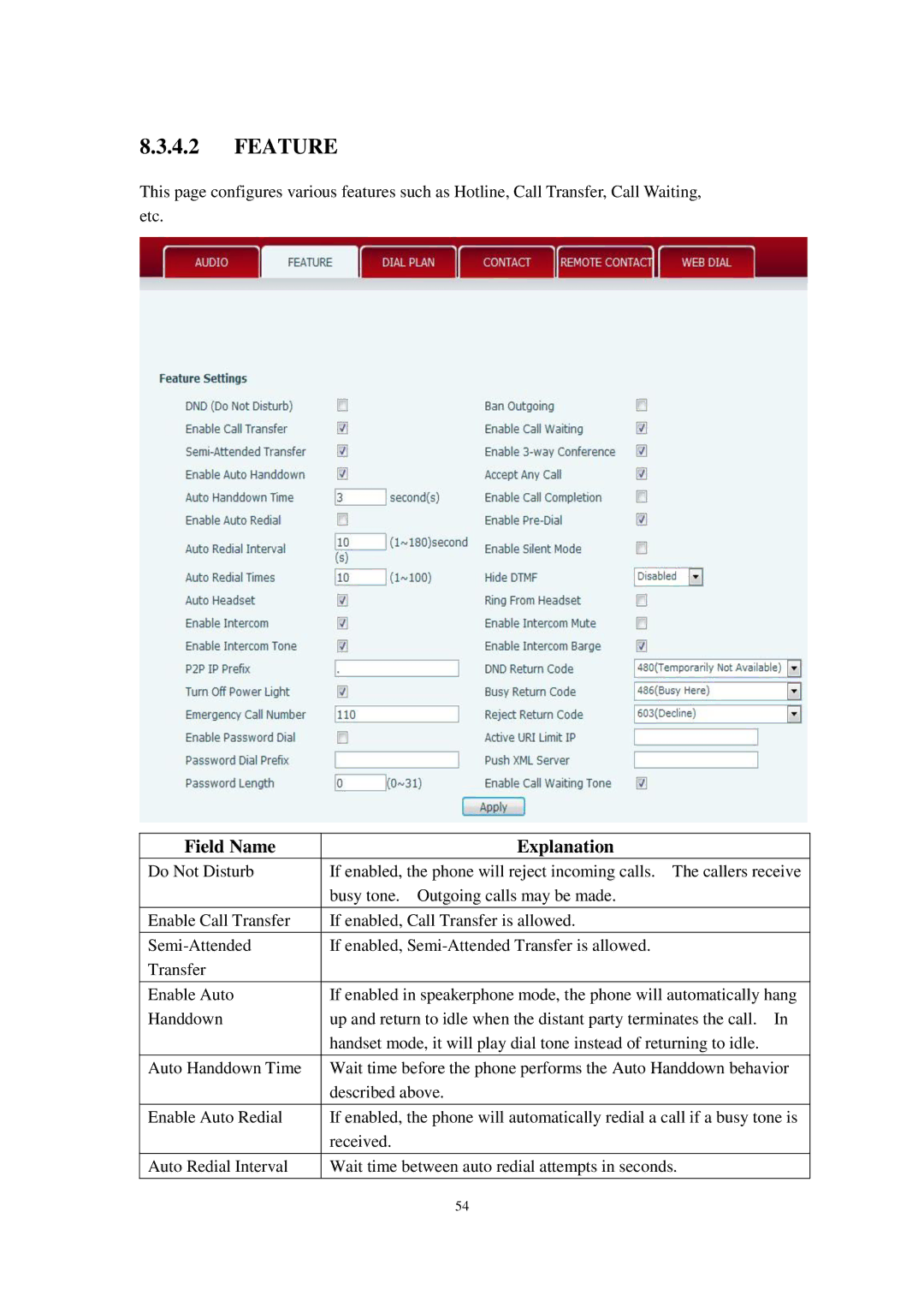 Cortelco C60 user manual Feature 