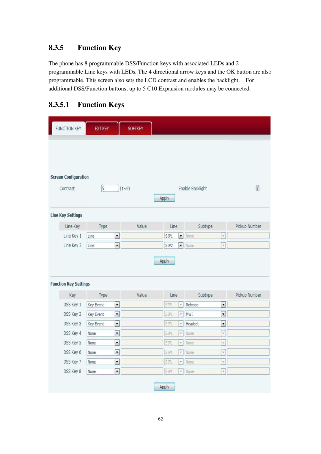 Cortelco C60 user manual Function Keys 