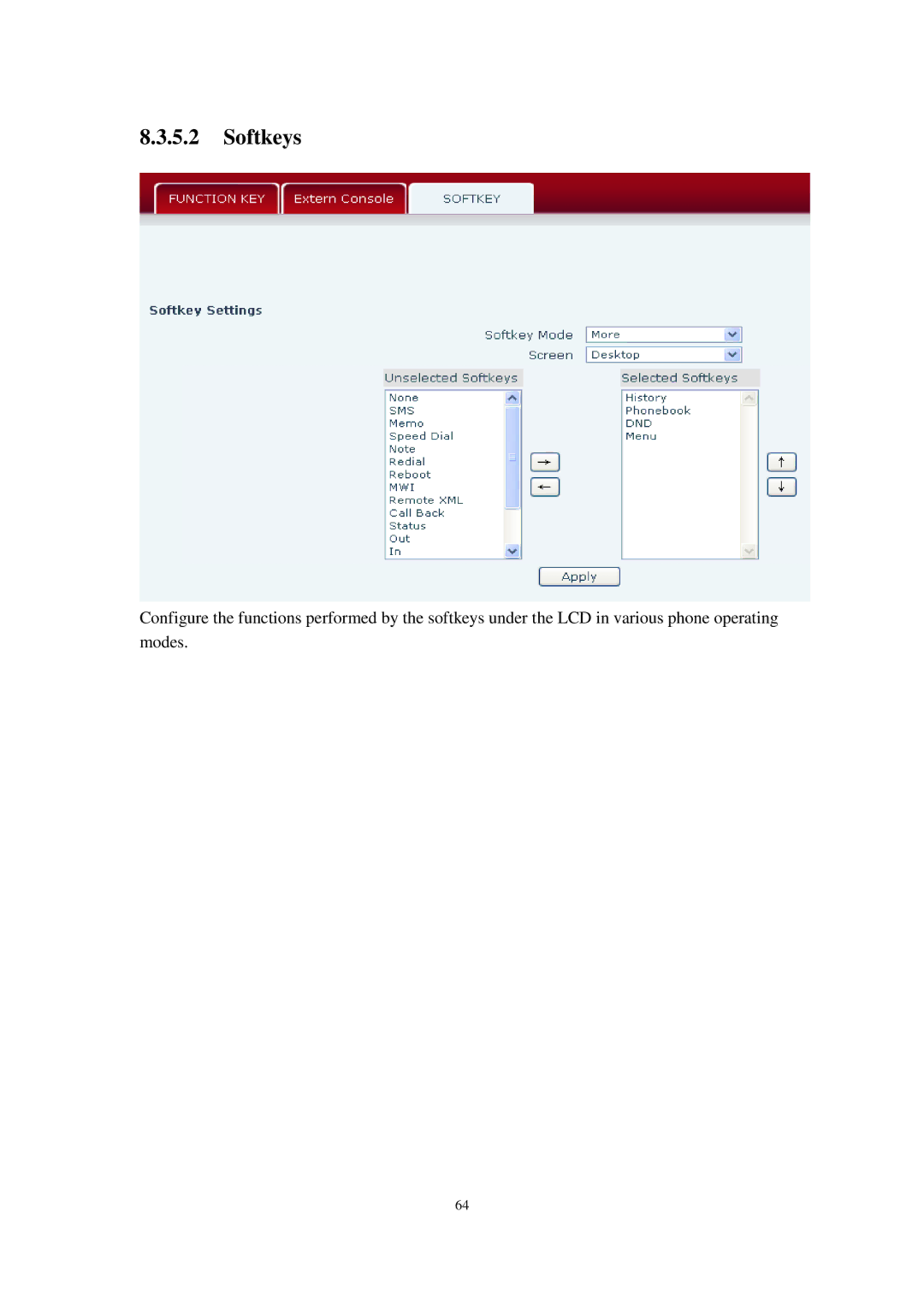 Cortelco C62 user manual Softkeys 