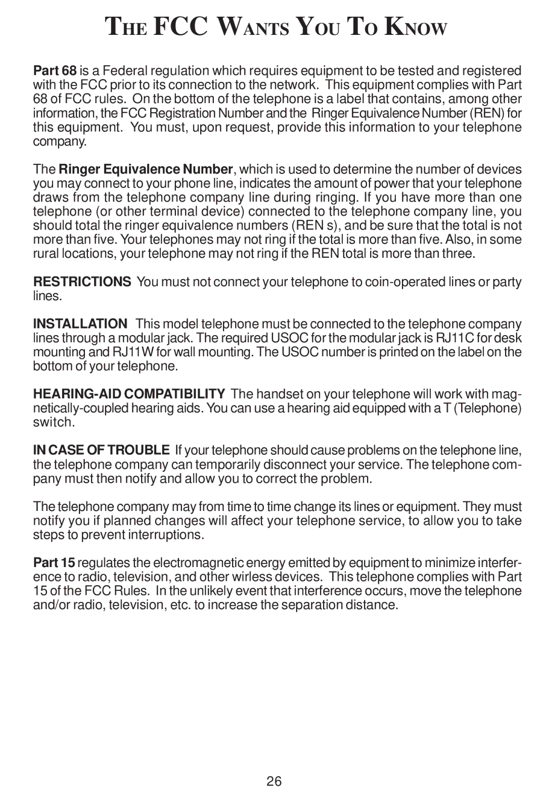 Cortelco Colleague instruction manual FCC Wants YOU to Know 