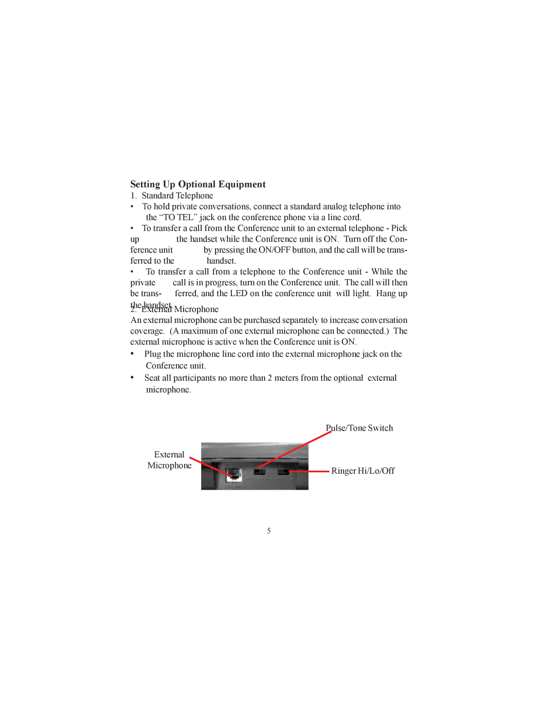 Cortelco CONF410PAK instruction manual Setting Up Optional Equipment 