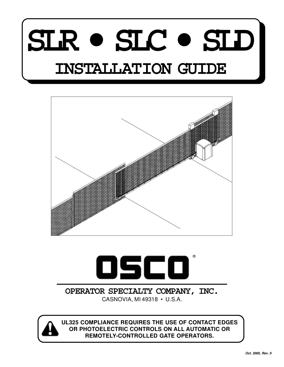 Cosco SLD, SLR, SLC manual Slr Slc Sld 