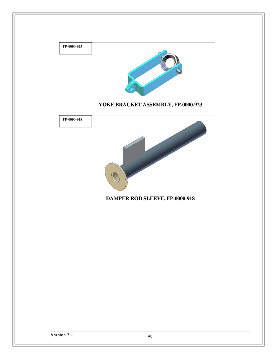 Country Flame FP42, FP37, Fireplace FP33 manual Yoke Bracket ASSEMBLY, FP-0000-923 