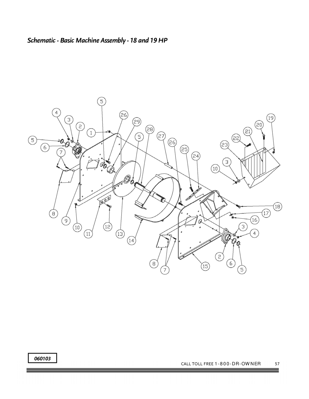 Country Home Products 18 HP, 19HP manual Schematic Basic Machine Assembly 18 and 19 HP 