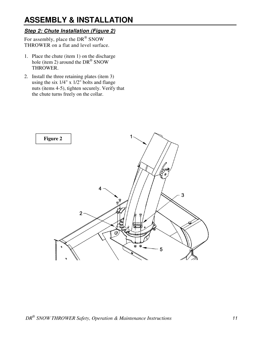 Country Home Products A2105BEA, A2080BEA, A2090TEA, A2080BMA, A2090TMA, A2110BEA, A2125TEA, A2130BEA Chute Installation Figure 