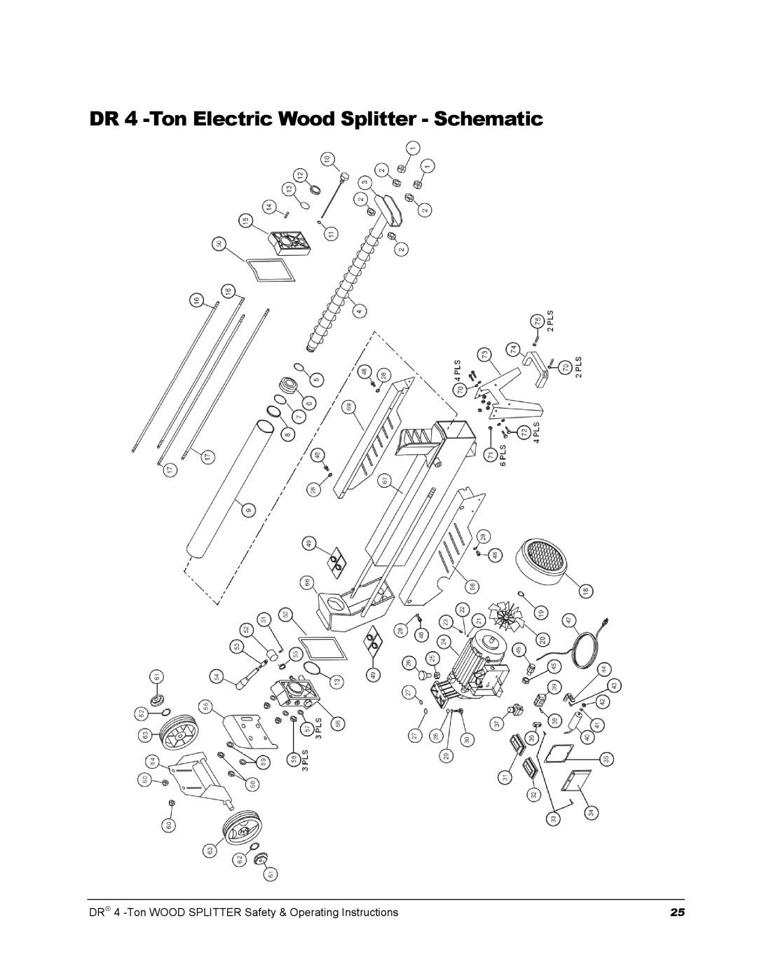 Country Home Products DR 4 -TON manual DR 4 -Ton Electric Wood Splitter Schematic 