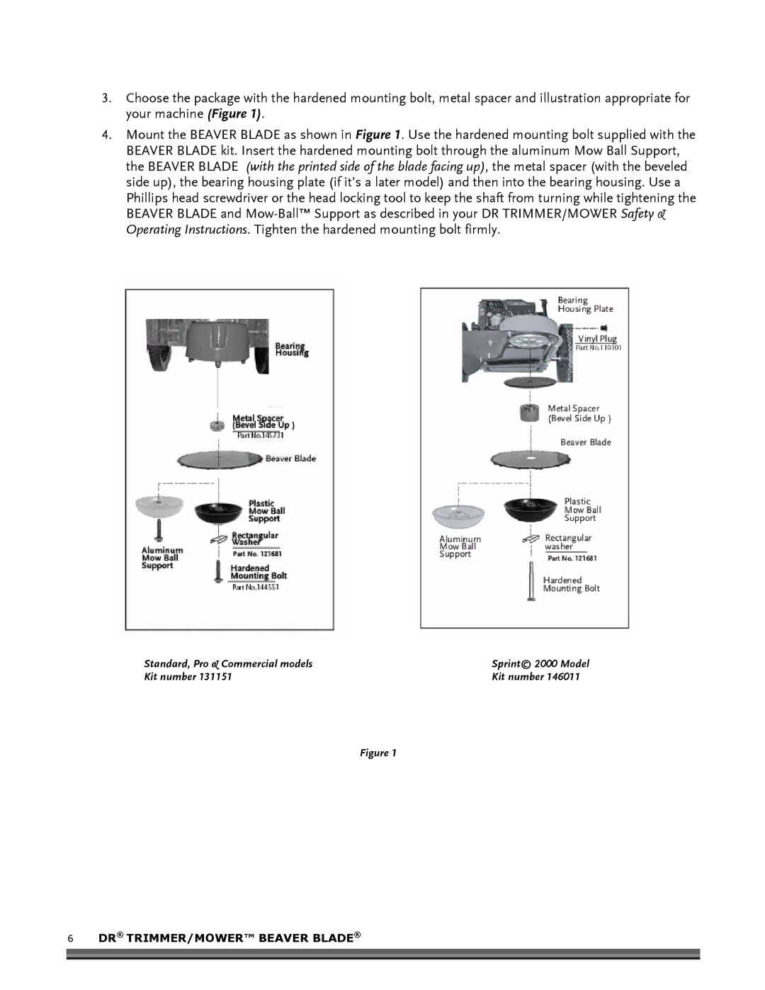 Country Home Products DR TRIMMER/MOWERTM BEAVER BLADE operating instructions Standard, Pro & Commercial models 