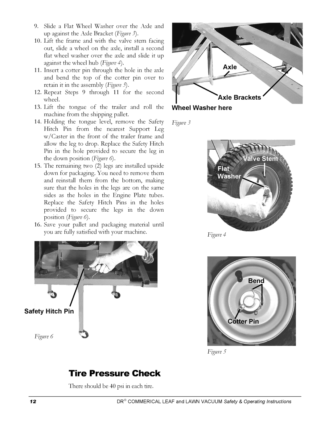 Country Home Products DR Tire Pressure Check, Safety Hitch Pin, Axle Axle Brackets Wheel Washer here, Bend Cotter Pin 