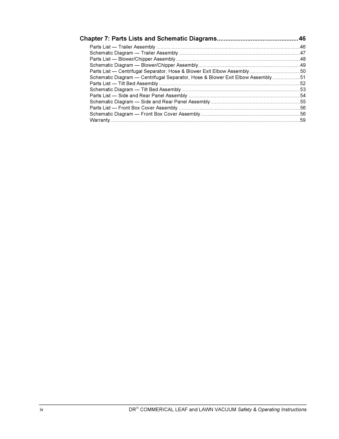 Country Home Products DR manual Parts Lists and Schematic Diagrams 