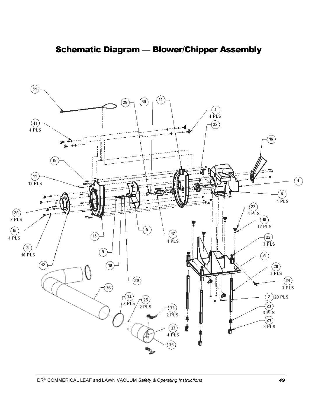 Country Home Products DR manual Schematic Diagram Blower/Chipper Assembly 