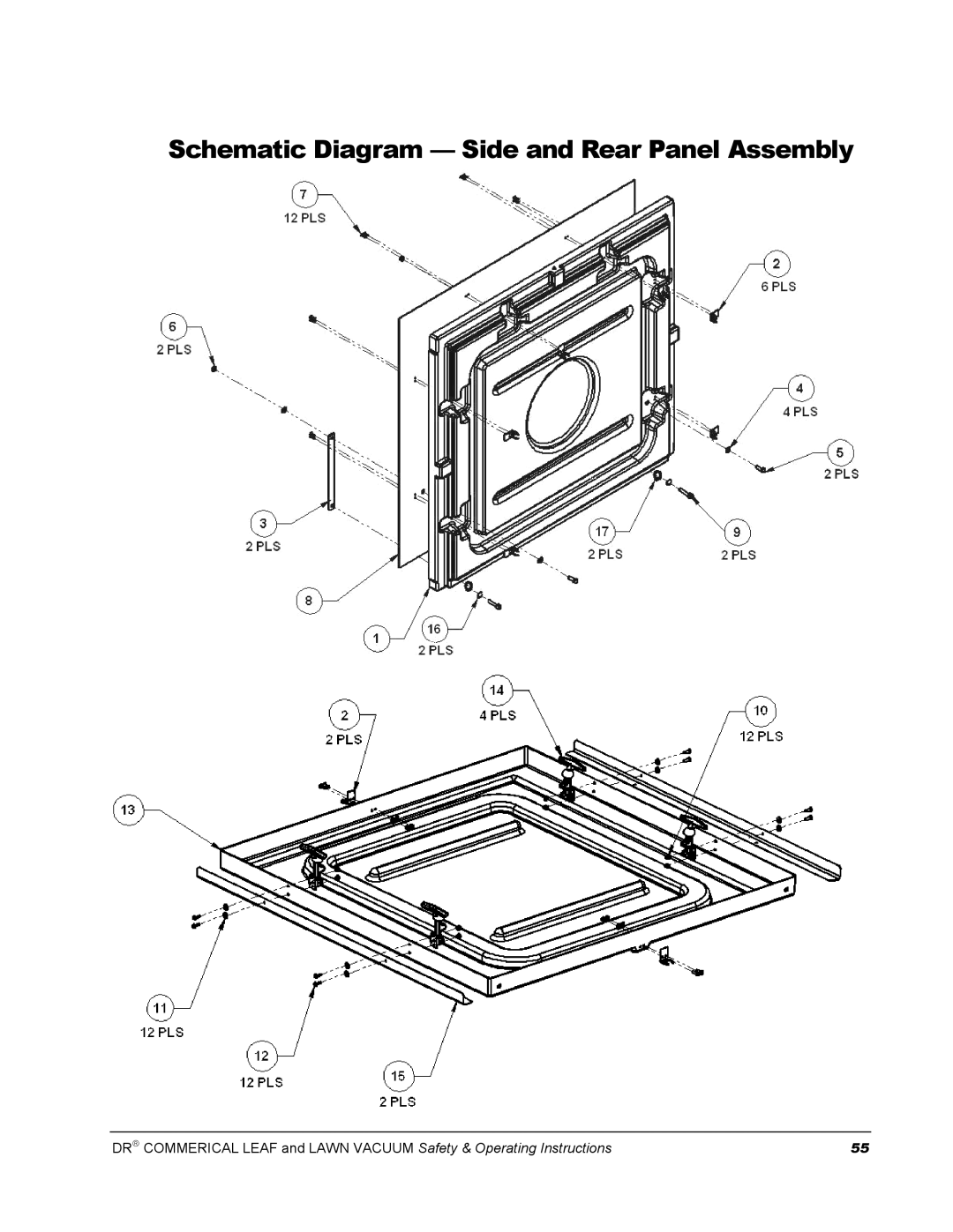 Country Home Products DR manual Schematic Diagram Side and Rear Panel Assembly 