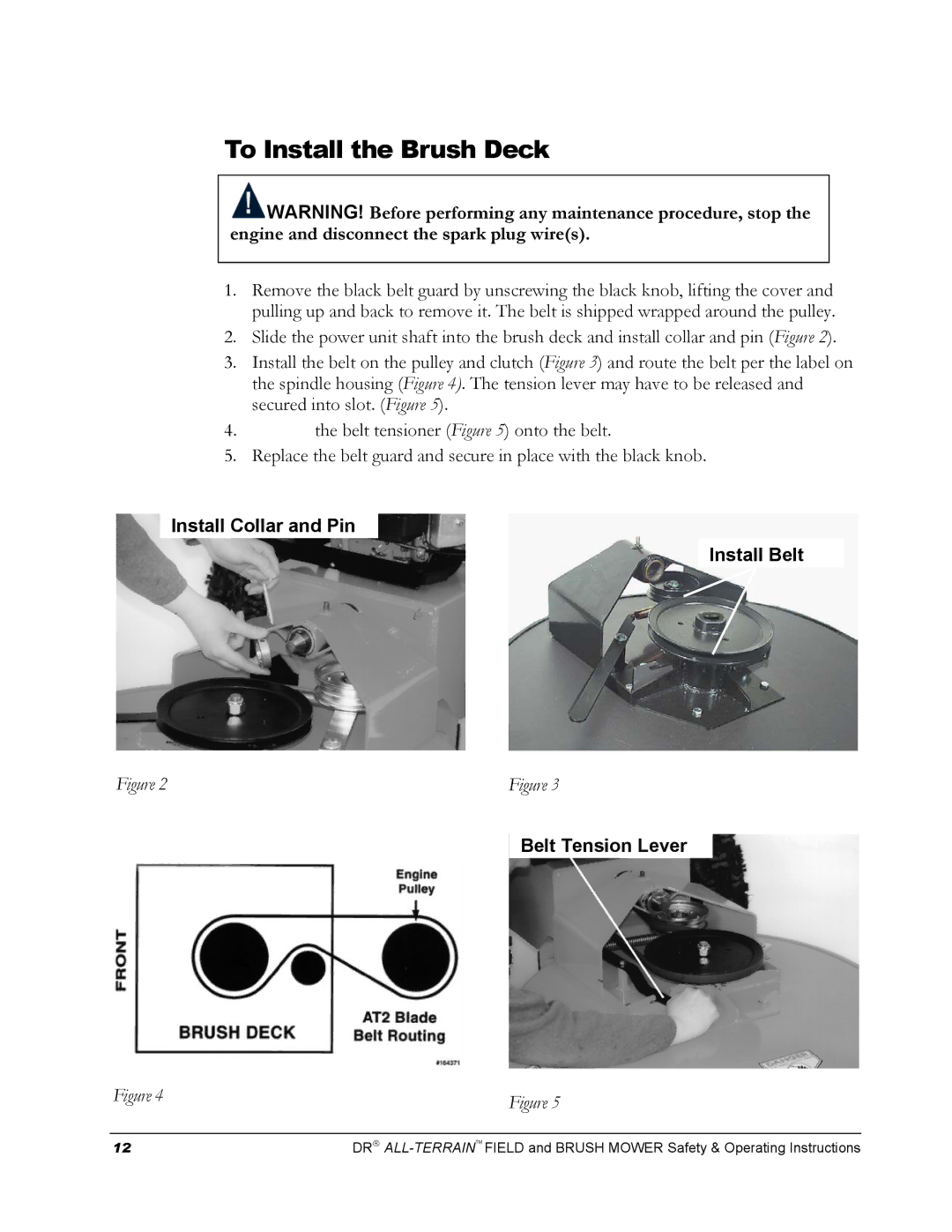 Country Home Products FIELD and BRUSH MOWER operating instructions To Install the Brush Deck 